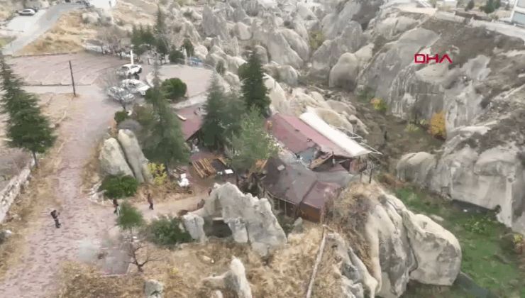Kapadokya’da Kaçak Kafe İş Makinesiyle Yıkıldı